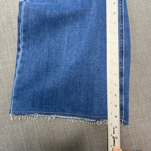 Mally Roncal Womens Wide Leg Jeans Medium Wash Raw Hem Size 4 High Rise Denim - Picture 6 of 11